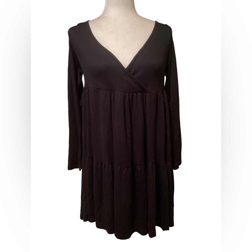 See you Monday Black Baby Doll Dress Size Large NWT Pleated
